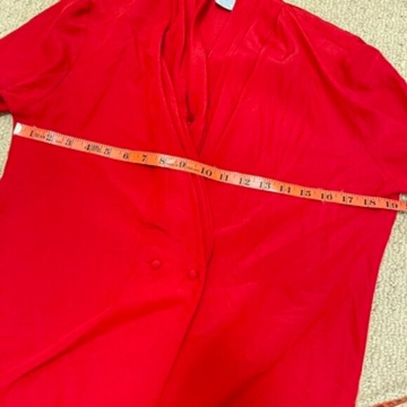 Vintage Braemar by Jeremy Scott Draped Blazer Button Blouse  Red - Picture 13 of 14